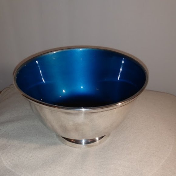 Towle: Silverplate blue enamel bowl - Picture 1 of 5